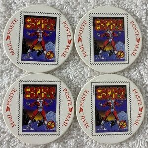 5/$35 Vintage Post Mail Captain Canuck Postage Stamp POGs x4